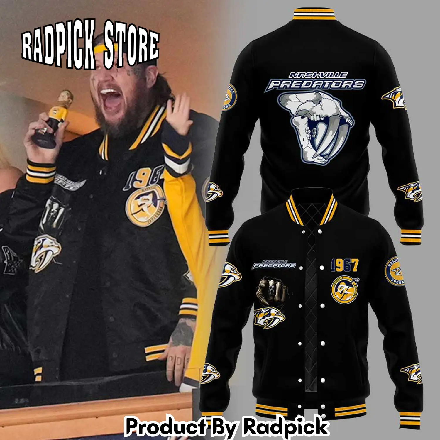 Radpick nashville predators x jelly roll  jacket rp001135